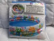 ** INTEX ROUND 3 RING POOL - 1.32 m x 28 cm - FISH PATTERN - NEW IN BAG **