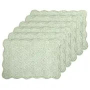 100% Cotton Quilted Placemats Set of 6,Washable Cloth Table Placemats for Kit...
