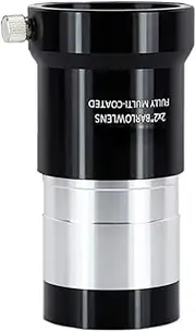 2 Inch 2X Barlow Lens for Astronomical Telescope Aluminium Optical Lens Telescope Eyepiece Accessory
