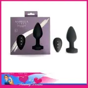Ashella Vibes - Jewel Base Remote Control 10cm Silicone Usb Butt Plug Large