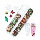 Christmas 3D Snowflake Xmas Tree Star Metal Slices Nail Art Sequins Decoration.