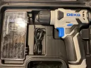 DEKO 8V Cordless Drill, Drill Set with 3/8"Keyless Chuck, Built-in LED, 8vblue