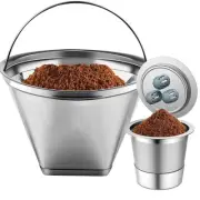 Stainless Steel Reusable Coffee Filter Compatible with Coffee Maker, Reusable...