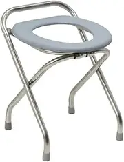Foldable Commode/Shower Chair Camping Folding Commode Portable Toilet Bedside Commode Toilet Chair Shower Stool Bath Chair for Pregnant Women and Disabled Toilet Alternative Chair (Color : Black)