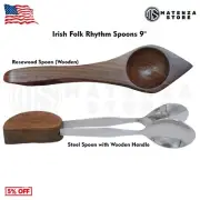 Irish Rhythm Spoons 9" | Rosewood & Steel Folk Hand Percussion Instrument