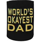 Stubby Holder - Worlds Okayest Dad - Funny Novelty Christmas Gift Joke Beer Can