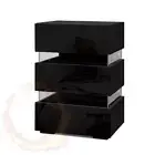 Artiss Bedside Table Side Unit RGB LED Lamp 3 Drawers Nightstand Gloss Furniture