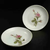 在飛比找有閑購物優惠-大同瓷器薔薇花朵描金邊陶瓷碗碟 蘸料碟 2件一組