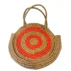 Lucca Couture Round Straw Tote Bag Paper Summer Vacation NEW NWT