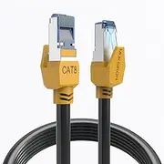Cat8 Ethernet Cable, Outdoor&Indoor, 75 FT Heavy Duty High Speed Cat 8 LAN Network Cable, 40Gbps 2000MHz RJ45 Internet Computer Patch Cord, Weatherproof S/FTP UV Resistant for Gaming/Router/Modem
