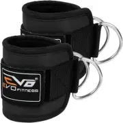 GYM ANKLE CUFFS By EVO STRAPS FOR CABLE MACHINES ATTACHMENT Lifting D-RING