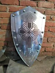 Steel shield Medieval Knight Templar Shield Crusader Metal Heater Shield