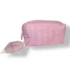 Ulta Beauty Pink Cosmetic Bag Quilted Fabric Zipper Medium Size