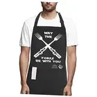Cooking Aprons for Men Women, Kitchen Chef Apron, BBQ Grilling Gifts for