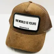 John Hatter & Co The World Is Yours Corduroy A-Frame Hat Cap Snapback Adjustable