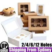 Cupcake Box Cases 2/4/6/12 holes clear Window Cupcake Display Boxes Muffin Cups