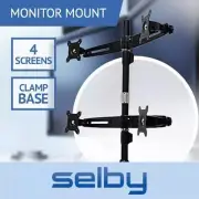 15-24" Quad LCD 4 Screen Desktop Computer Monitor VESA Mount Stand Clamp Base