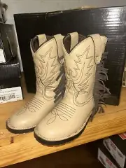 TuffRider Children's Tan Fringe Cowboy Western Boots 12