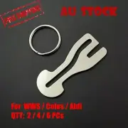 2/4/6x AUSSIE SHOPPING TROLLEY TOKEN MASTER KEY Unlocker Coles WWS Aldi COIN AU