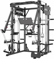 RitKeep PMAX-4750 for Beginner Fitness Training Machine with Jammer Arms, 1800lbs Squat Rack with LAT-Pull Down System & Cable Crossover Machine, Training Equipment with Leg Hold-Down Attachment