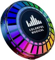 Mini Speaker with RGB Rhythm Lights, Portable Bluetooth 5.0 Speaker, Bone Conduction Saucer Speaker for DIY Sound, Music Sync Color Changing Lights for Guitar, Drum, Shower, Pillow