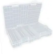Tofficu Transparent Double Layer Battery Storage Organizer Case Holds Batteries Lightweight and Compact Design Easy to Carry for Home and Travel