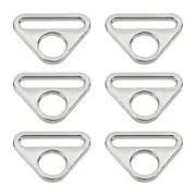 6Pcs 0.75 Inch Triangle Buckle Adjuster D Ring Triangle Buckles Silver White