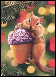 Greeting Card - Chipmunk Chipmunks - Allen Wallace - Christmas 0781