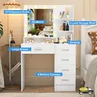 Dressing Table Makeup Vanity Set With Hollywood Lighted Mirror Dresser Organizer