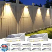 APONUO Solar Fence Lights, IP64 Waterproof, Fence Lights Solar Powered 9 Ligh