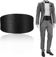 Toulite 47.2 Inch Men'S Solid Color Cummerbund with Adjustable Band for Men Tuxe