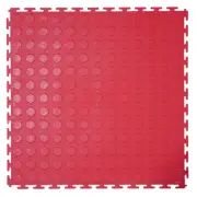 PVC COIN DOT INTERLOCKING GARAGE TILES - RED