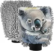 XYMZR Koala Cute Watercolor Absorbent Microfiber Car Wash Mitt, Funny Cute Anime Scratch Free for Cars Cleaning, Home Cleaning Mitts, 2 Pack, 10.24” L x 7.09” W