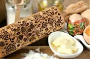 Khokhloma Embossed Rolling pin Deep Carved Rolling pin Baking gift Cookie mold