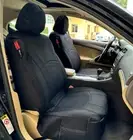 Black Cotton Canvas Seat Covers Front For Volkswagen T-Roc 110 TSI Style