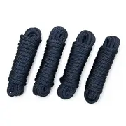 Five Leaf Clover Blue Boat Dock Lines - 24 Strands Double Braided Nylon - 4 Pack