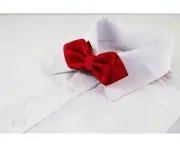 Mens Red Diamond Shaped Checkered Bow Tie Polyester