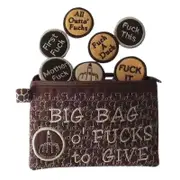 Letter Printed Hand Bag Funny Novelty Portable Storage Bag Great Present Idea Brown