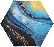 Blue Gilt Marble UV50+ umbrella with case for travel and golf windproof sun-proof waterproof umbrellas for rain compact auto open sombrillas de lluvia