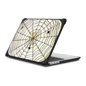MacBook Pro 14-inch (M1 - M4) Bounce Case IN THE SPIDER'S WEB - HALLOWEEN CREEPY SPIDER SPOOKY BLACK GOLD