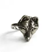 Little Sterling Silver Wolf Face Ring for the Ladies 251