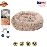Plush 48-Inch Cat and Dog Bed - Machine Washable Self-Warming Cozy Cushion