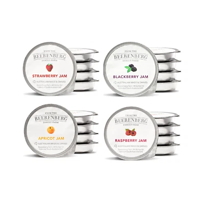 BULK LOT 480 x Beerenberg Mixed Jams Blackberry, Apricot, Raspberry, Strawberry