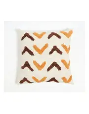 [Yellow Drama] Hand Tufted 18x18 Arrow Tufted Cotton Cushion Cover in Multi