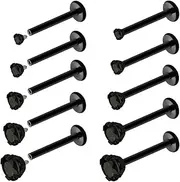 [Pierstyles] 16G 18G Internally Threaded Nose Studs Rings Surgical Steel CZ Cartilage Labret Monroe Piercing Studs Jewelry for Tragus, Conch, Helix, Earlobe - Black Nose Ring for Women Men 2mm 3mm 4mm