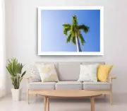 Palm Tree View Print, Blue Sky Wall Art,Palm Tree Framed Nature Wall Art,Natural