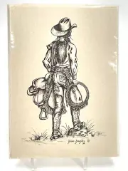 RARE Dave Douglas Western Greeting Card Set Cowgirl 8 Cards/Envelopes