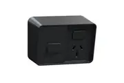Clipsal Iconic Outdoor Single Weatherproof Powerpoint + Timer Black | O3015T-BK