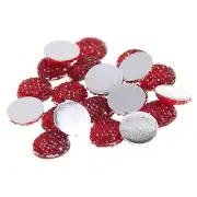 100 Red Round Flatback Resin Dotted Rhinestone Beads 10mm(3/8")