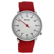 KUTPR Silver/Red Nylon Strap Watch by Kulte for Unisex - 1 Pc Watch